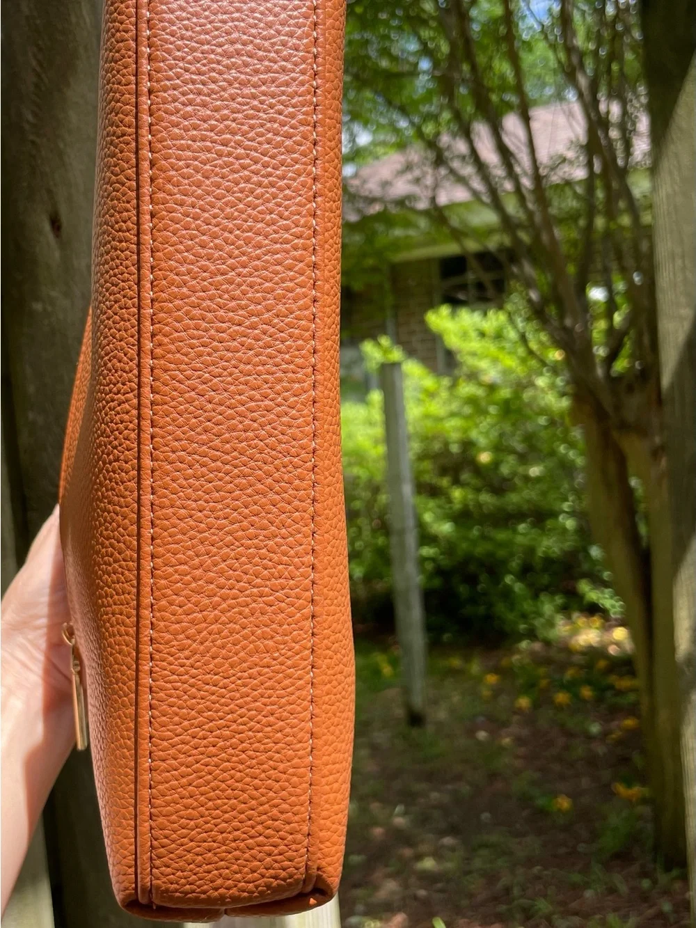 Anne Klein White and Orange Crossbody with Gold Accents - Picture 4 of 10